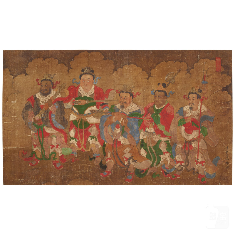 佚名（十八至十九世紀） 佛家護法神仙群像 設色絹本 鏡心三幅 | ANONYMOUS (18TH/19TH CENTURY) - 图6